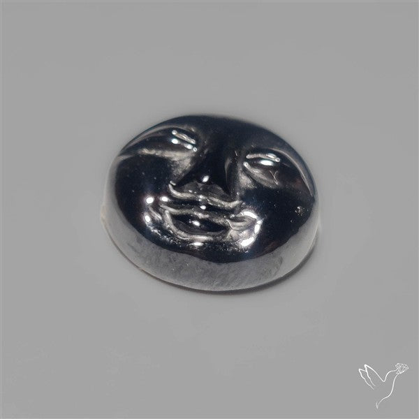 Black Spinel Moonface Carving