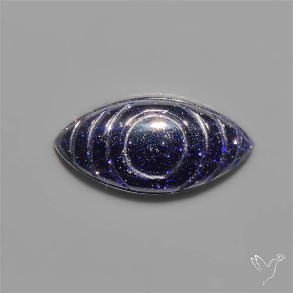 Blue Goldstone Evil Eye Carving