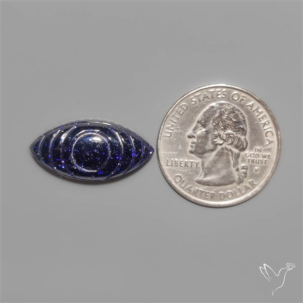 Blue Goldstone Evil Eye Carving
