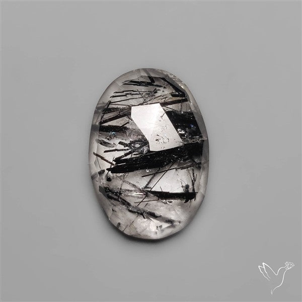 Black Tourmaline In Rose Cut Quartz