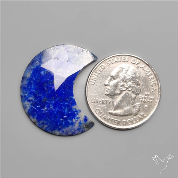 Rose Cut Lapis Lazuli Crescent