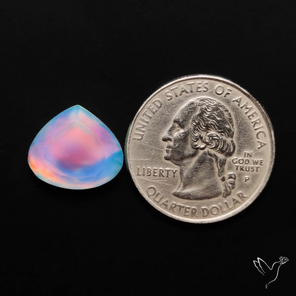 Portrait Cut Crystal And Aurora Opal Doublet
