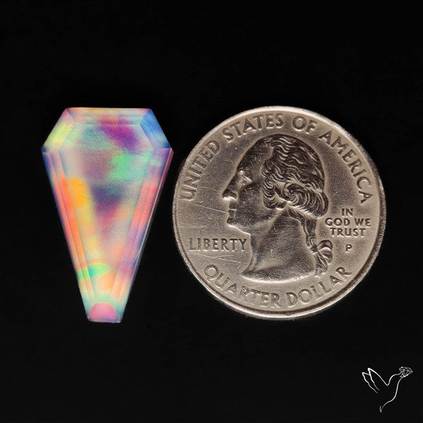 Step Cut Himalayan Quartz And Aurora Opal Doublet Coffin