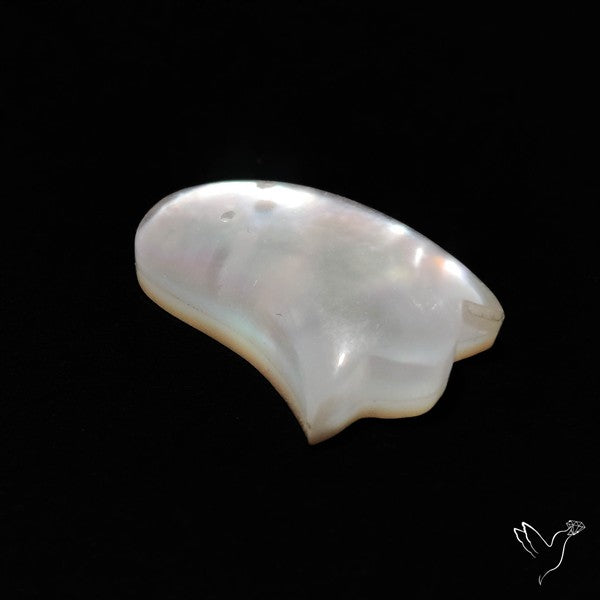 Himalayan Quartz With Mother Of Pearl Ghost Carving Doublet