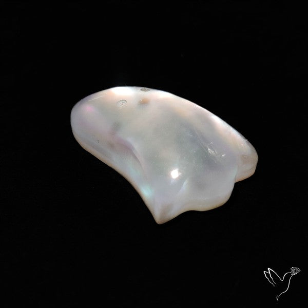 Himalayan Quartz With Mother Of Pearl Ghost Carving Doublet