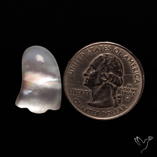 Himalayan Quartz With Mother Of Pearl Ghost Carving Doublet