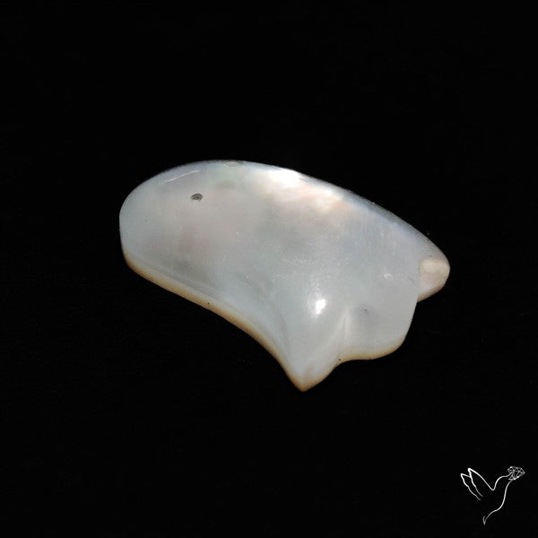Himalayan Quartz With Mother Of Pearl Ghost Carving Doublet