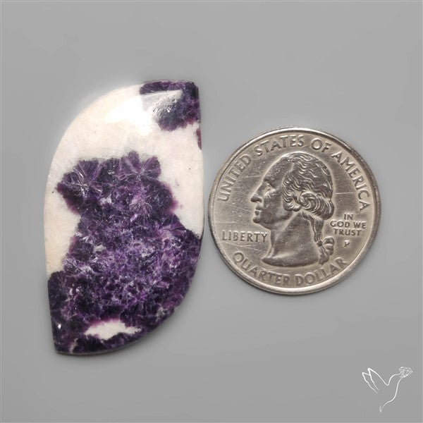 Purple Lepidolite with Quartz Cabochon