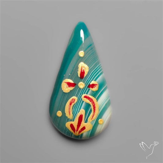 Botswana Agate Indian Hand Paint Art Stone