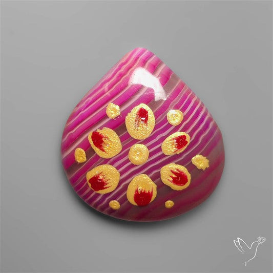 Botswana Agate Indian Hand Paint Art Stone