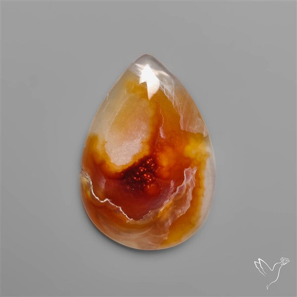 Mexican Fire Agate Drop Cabochon