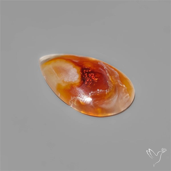 Mexican Fire Agate Drop Cabochon