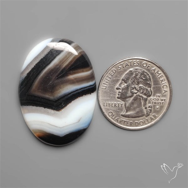 Black Banded Agate Cabochon