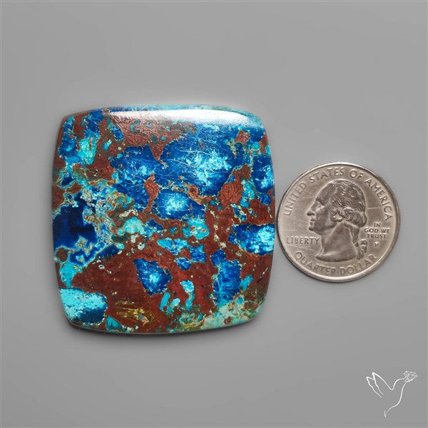 Large Azurite Shattuckite with Cuprite Cabochon