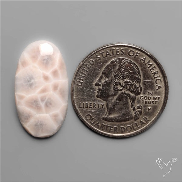 Indonesian Natrolite Cabochon (aka Pink Larimar)