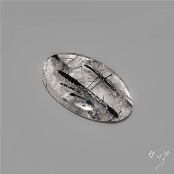 Black Tourmalinated Quartz Cabochon