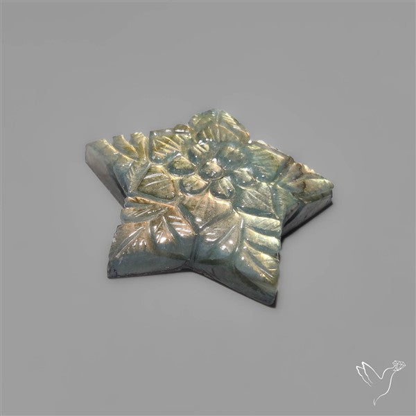 Golden Labradorite Mughal Carving Star