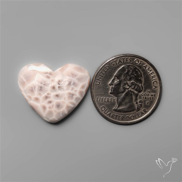 Thomsonite Heart Carving (Pink Larimar)