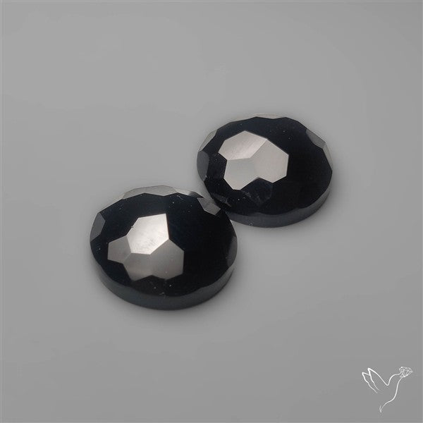 Checker Cut Black Onyx Pair