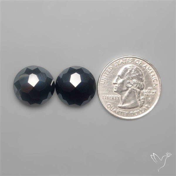 Checker Cut Black Onyx Pair