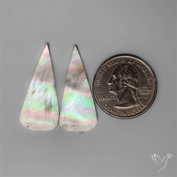 Rainbow Tahitian Black Mother Of Pearls Pair