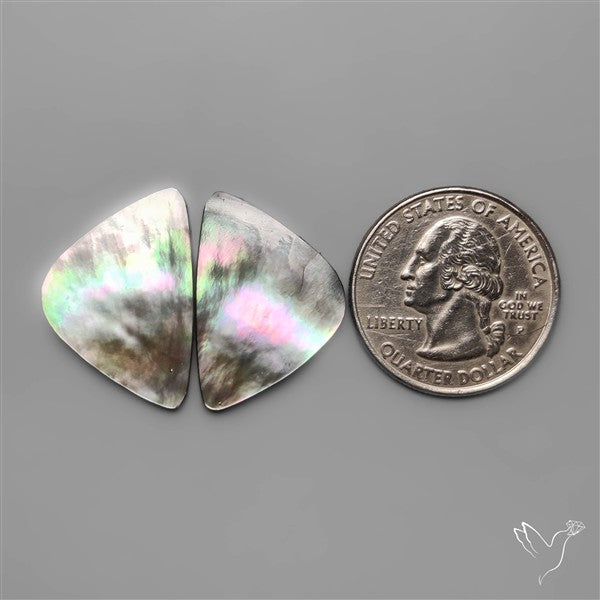 Rainbow Tahitian Black Mother Of Pearls Pair