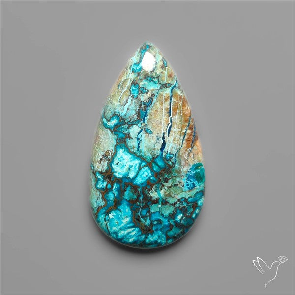Azurite with Shattuckite and Cuprite Cabochon