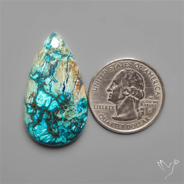 Azurite with Shattuckite and Cuprite Cabochon