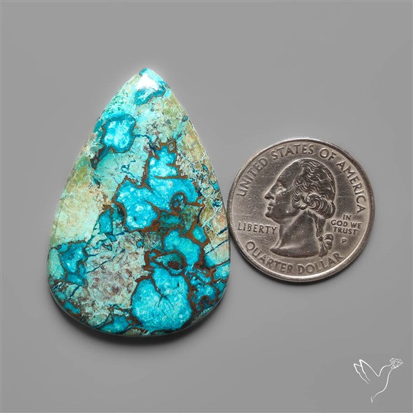 Azurite with Shattuckite and Cuprite Cabochon