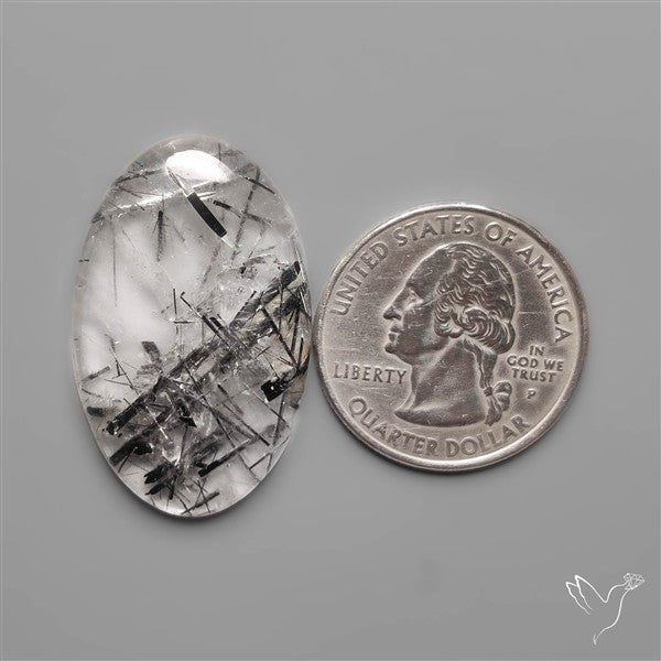 Black Tourmalinated Quartz Cabochon