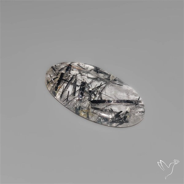 Black Tourmalinated Quartz Cabochon