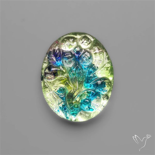 Dichroic Glass Mughal Carving Doublet