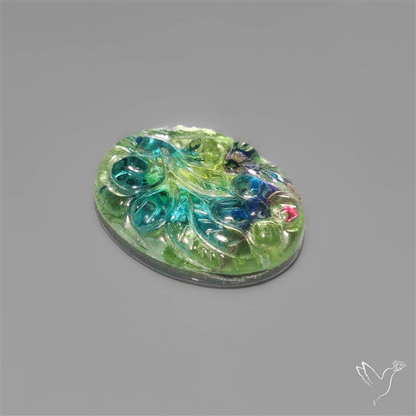 Dichroic Glass Mughal Carving Doublet