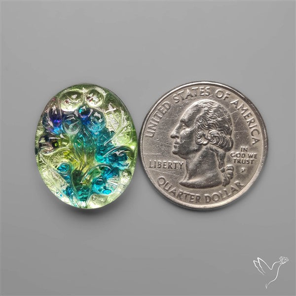 Dichroic Glass Mughal Carving Doublet