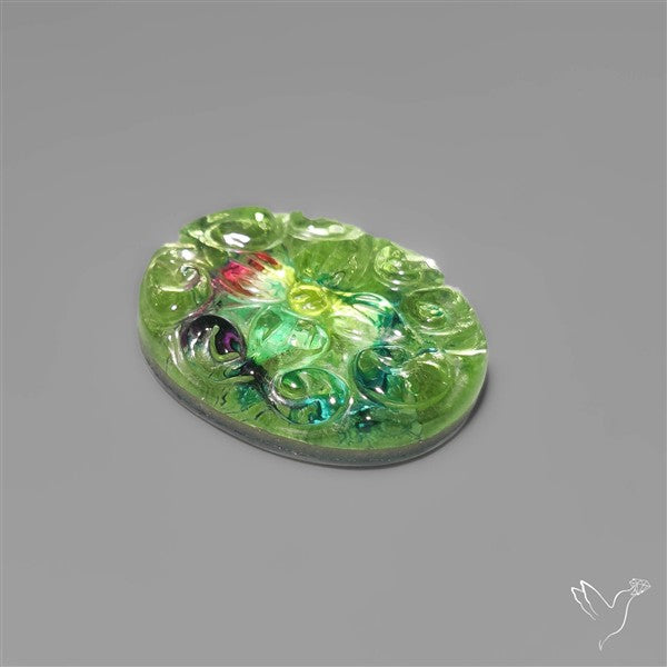 Dichroic Glass Mughal Carving Doublet