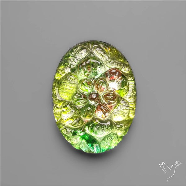 Dichroic Glass Mughal Carving Doublet