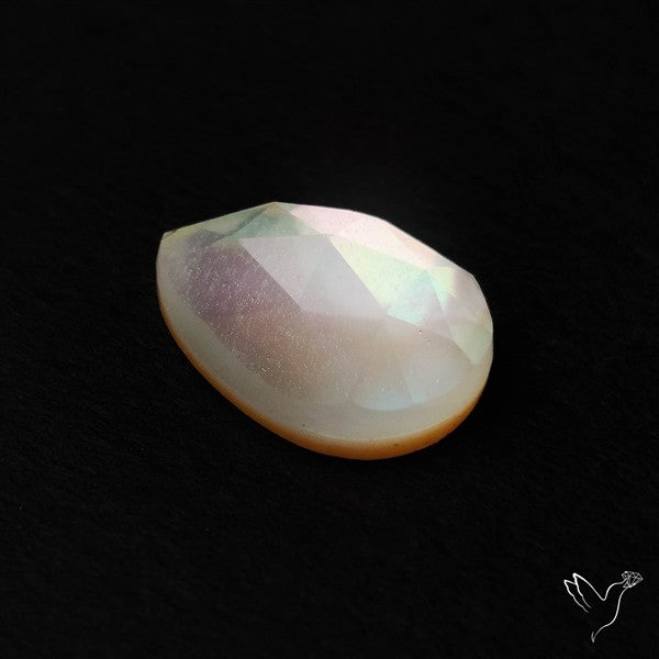 Rose Cut Himalayan Quartz With Mother Of Pearl Doublet