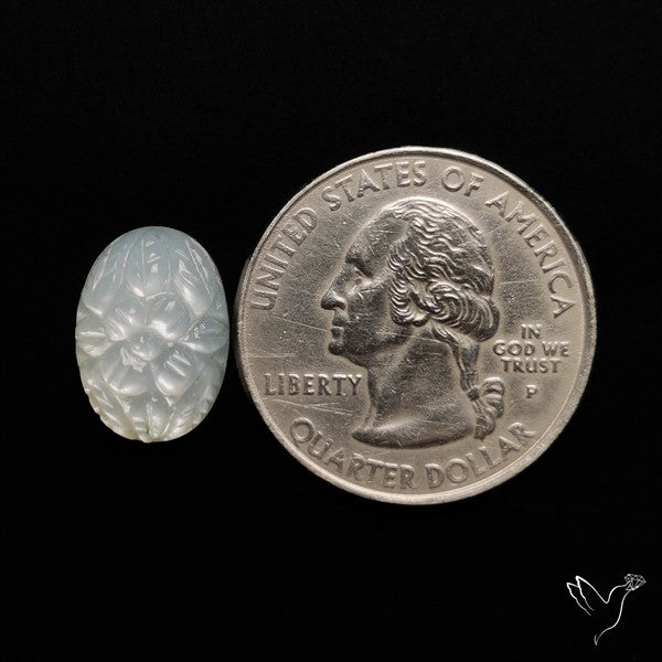 White Moonstone Mughal Carving