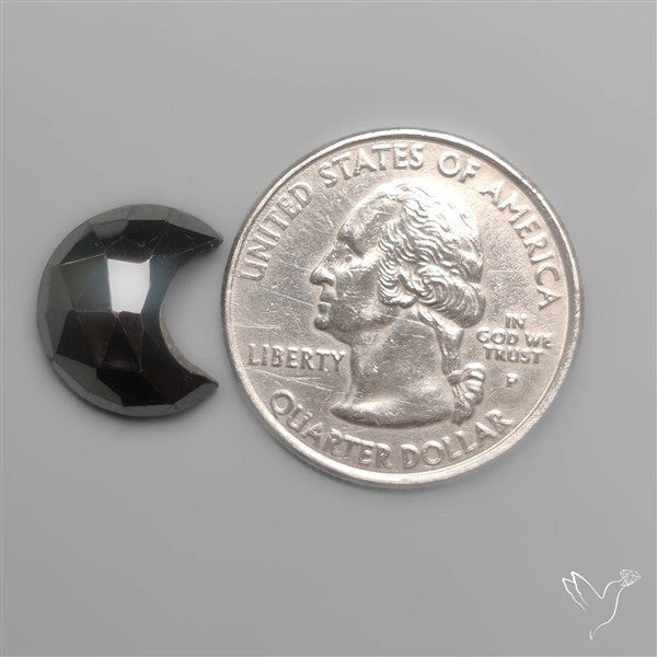 Rose Cut Hematite Crescent