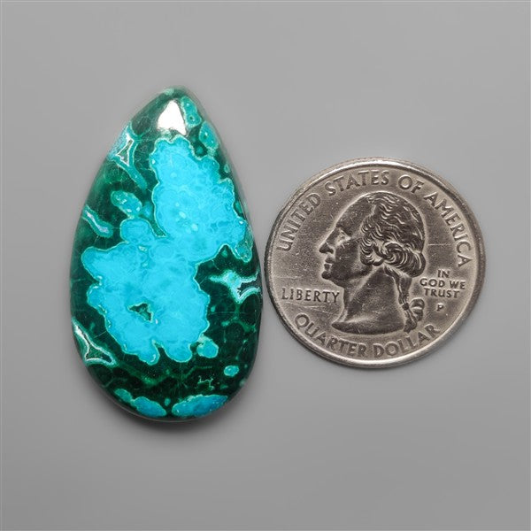 Chrysocolla In Malachite Cabochon
