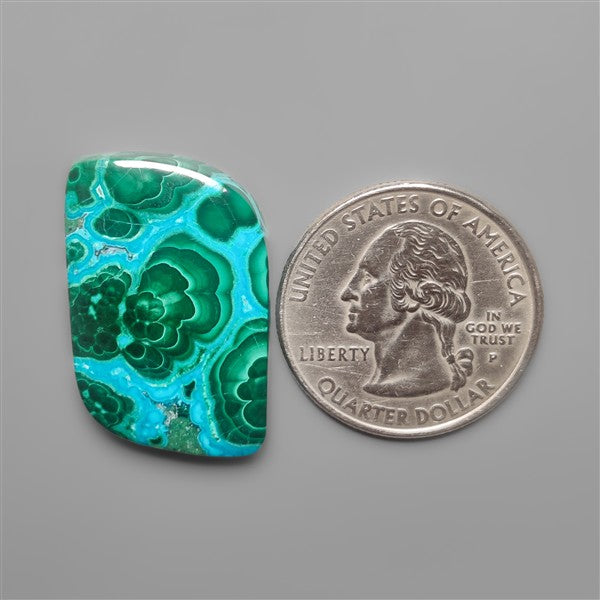 Chrysocolla In Malachite Cabochon
