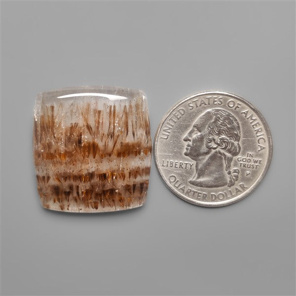 Cacoxenite in Quartz Cabochon