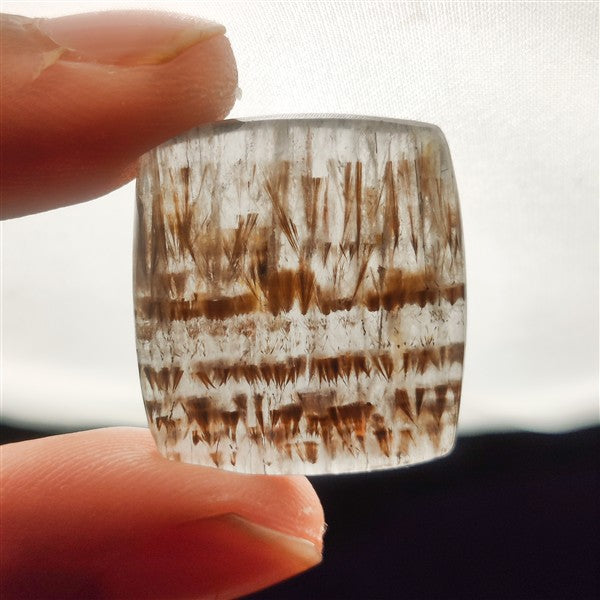 Cacoxenite in Quartz Cabochon