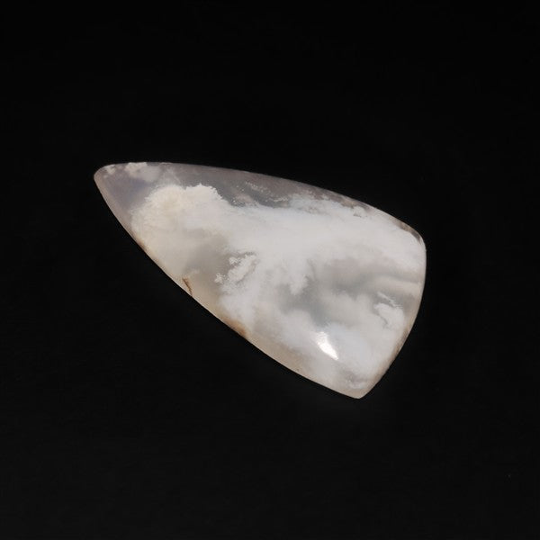 Stinking Water White Plume Agate Cabochon