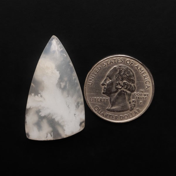 Stinking Water White Plume Agate Cabochon