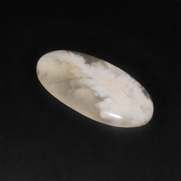 Stinking Water White Plume Agate Cabochon