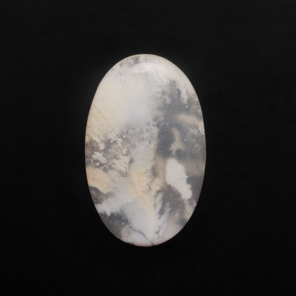 Stinking Water White Plume Agate Cabochon
