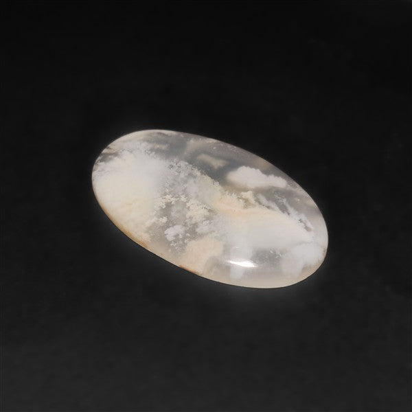 Stinking Water White Plume Agate Cabochon