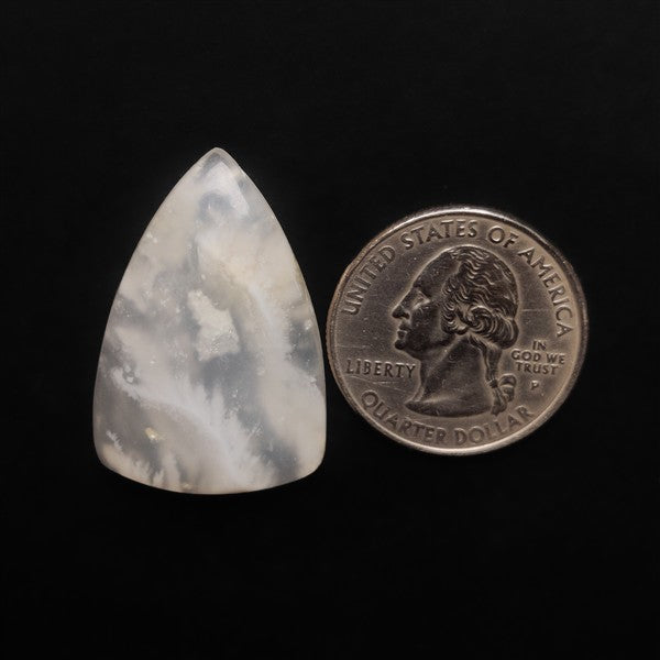 Stinking Water White Plume Agate Cabochon