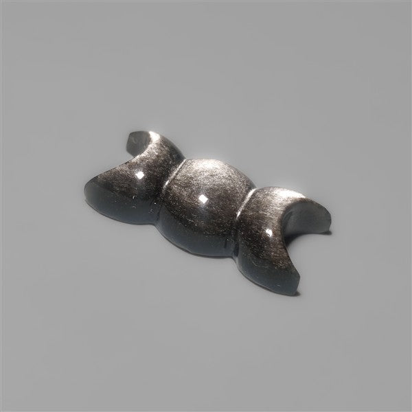 Silversheen Obsidian Triple Moon Carving
